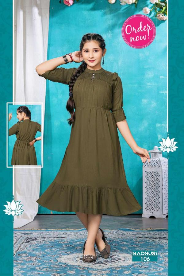 Kids Madhuri Rayon Designer Anarkali Kurti Collection